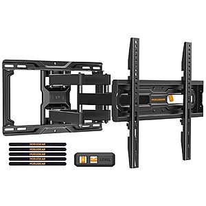 Perlegear Full Motion TV Wall Mount for 26-74 inch TVs,Height Adjustable TV Mount,Pre-Assembled Wall Mount TV Bracket with Tool-Free Tilt,Swivel,Fits 16” Studs,99 lbs $28.45