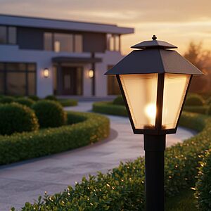 Generation Lighting Polycarbonate 1-Light Outdoor Post Lantern in Black $47.05