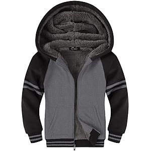 ZITY Boys Zip Up Sherpa Lined Hoodie Fleece Winter Jacket,6-7 Years Old STARTING AT $14.99 AC