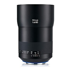 ZEISS Milvus 85mm f/1.4 Full Frame Camera Lens for Canon EF-Mount ZE,Black $892.97