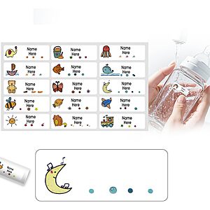 TechMark Waterproof Labels:72-Count Custom Kids Name $4.47,120-Count Address Labels $2.49 + Free Shipping