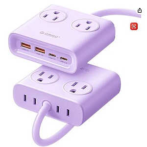 ORICO Power Brick,25W GaN Power Strip,8 in 1 Extension Cord with 4 AC Outlets and 2 USB-A and 2 USB-C Ports,5ft Flat Plug Purple Outlet Extender $13.59 + FS @ Amazon