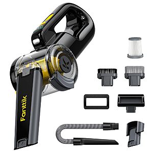 Fanttik Fold V10 APEX Pivot Cordless Car Vacuum,17000Pa Handheld Vacuum Suction Power,Smart LED Display,Portable for Car Home Pet (Deluxe with Flexible Hose&Pet Brush) $77.39
