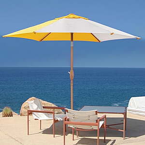 7.5' & 9' Ainfox Patio Umbrellas:Yellow/White $19.75,Beige $21.82,Tiki Umbrella $34.89 & More + Free Shipping w/ Walmart+ or on $35