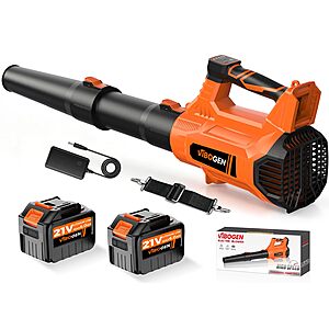 Amazon - Electric Leaf Blower Cordless 21V with 2x6.0Ah Battery and Charger - $39.99