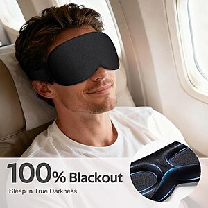 Vynix 3D Blackout Contoured Sleep Mask for Side Sleepers (Black) $4.50