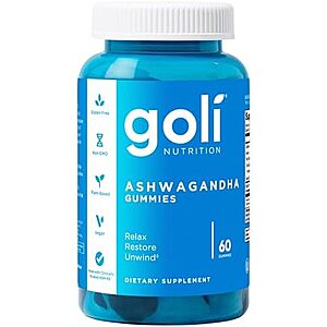SnS,AC] $5.98 | 60-Count Goli Ashwagandha & Vitamin D Gummy at Amazon
