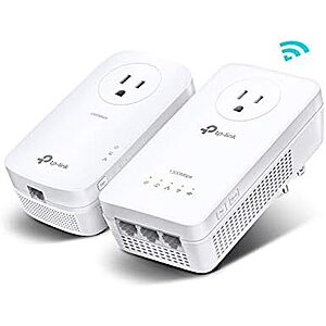 Resale,AC] $52.58 | TP-Link AV1300 Powerline Ethernet Adapter WiFi Extender KIT- Passthrough (Used - Like New) at Amazon