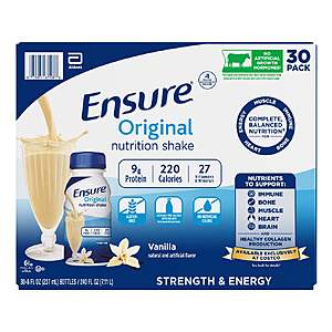 IN-CLUB $28.99 Costco Ensure Original Nutrition Shake,8 fl.oz,30-pack,Vanilla
