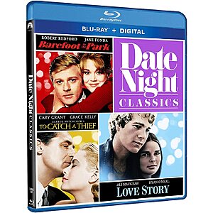 Date Night Classics (To Catch A Thief,Barefoot In The Park,Love Story) (Blu-ray + Digital) $10.10 Amazon.com