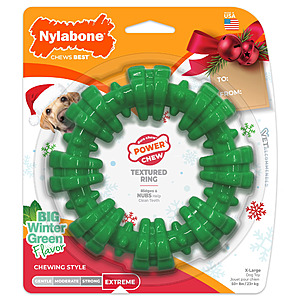 Nylabone Power Chew Textured Ring Dog Chew Toy (X-Large,Wintergreen) $5.00 + Free Shipping w/ Walmart+ or on $35