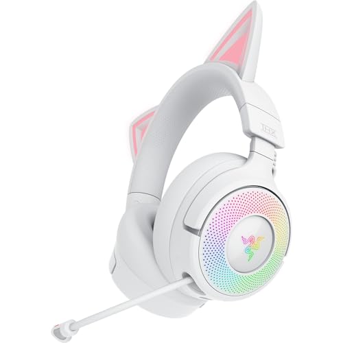Razer Kraken Kitty V3 Pro Wire...mfortable Ear Cushions - White