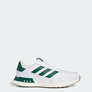 Adidas Men S2G 24 Leather Spikeless Golf Shoes - Cloud White / Collegiate Green Gum $33.50