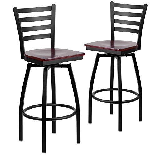 Flash Furniture HERCULES Serie...Mahogany Wood Seat (Pack of 2