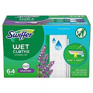 64-Count Swiffer Sweeper Wet Mop Cloth Refills,Lavender Scent + Free Shipping $14.86