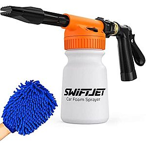 AC] $26.79* | SwiftJet Car Wash Foam Cannon Spray Gun + Microfiber Wash Mitt at Amazon