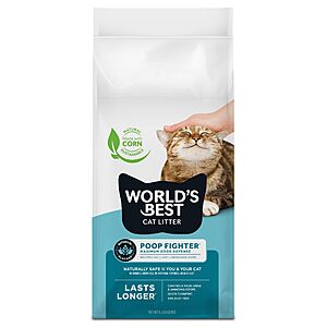 S&S]8 lb Bag World's Best Cat Litter,Poop Fighter,Urine & Poop Odor Defense $10.97 + Free S&H w/ Prime or $35