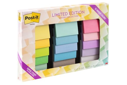 Post-it Super Sticky Notes,3...in,Assorted Brights,15 Pads