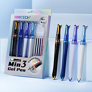 Amazon – WRITECH 3-in-1 Multicolor Gel Pens,4-Pack - $14.69 w/ Code
