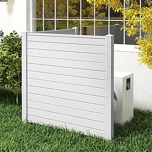 AC] $123.49* | GIANTEX 48''H x 48''W Air Conditioner Fence Privacy Screen 2 Panels,White at Amazon