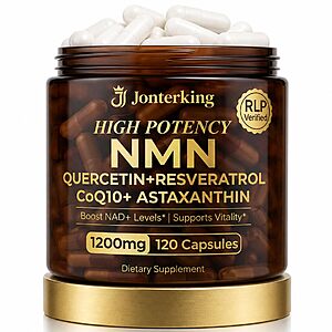JonterKing NMN Supplement,1200mg Per Serving,120 Capsules,600mg NMN $9.99