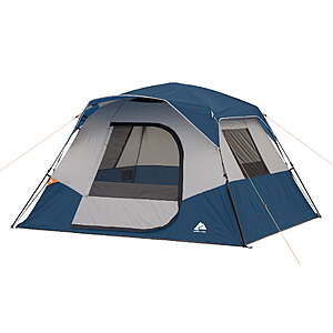 Ozark Trail 6 Person Instant Cabin Tent,10 ft x 9 ft x 66 in,Recycled Materials,Blue $99
