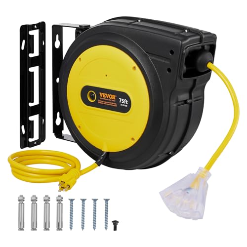 VEVOR 75FT Retractable Extensi...for Workshop or Garage,Yellow