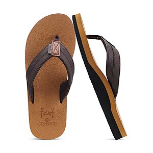 KuaiLu Mens Leather Thong Sandals Waterproof Essentials Walking Shoes Size 11 + Free Shipping on $35 $9.98