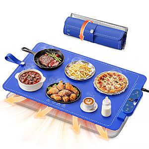 26"x15" FJAU Electric Silicone Food Warming Mat w/ 7 Heat Levels & 8-Hour Timer (Blue) $14.99 + Free Shipping w/ Prime or on $35