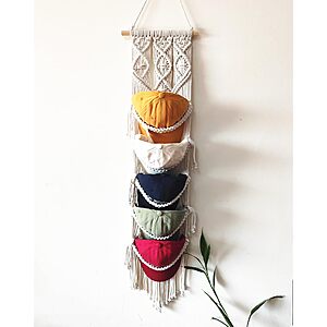 5-Hat Ruizhixuan Boho Decoragtive Macrame Ball Cap Organizer $7.49 + Free Shipping w/ Prime or on $35