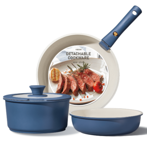 Carote 5 Pcs Pots and Pans Nonstick w/ Detachable Handles(Blue) $17.99 + Free S&H w/ Walmart+ or on $35