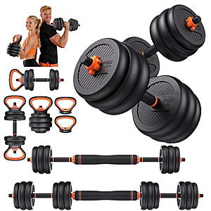 FED Fitness 50lb Adjustable Dumbbell Set w/ Connector Bar $56.49 + Free S&H at Walmart
