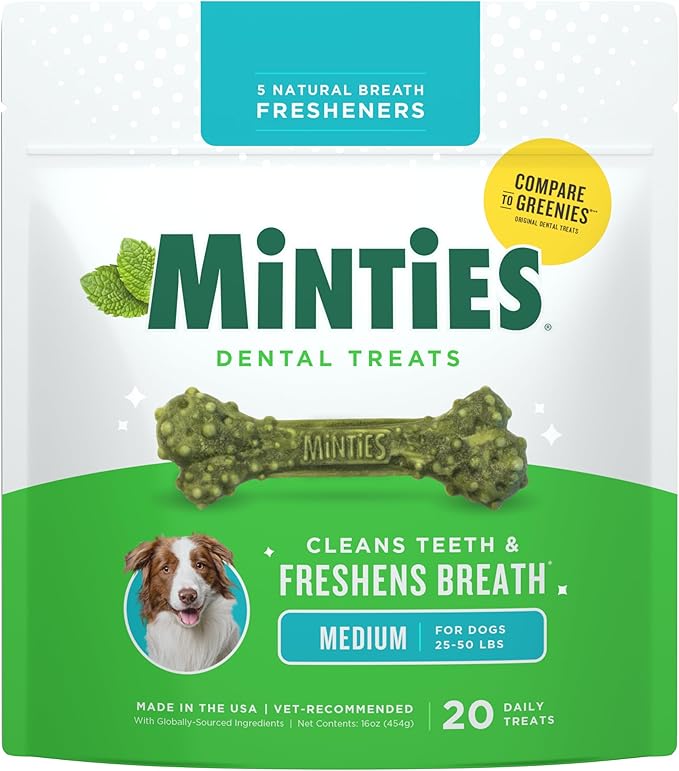 20-Pack Minties Dental Dog Treats (Medium Size)